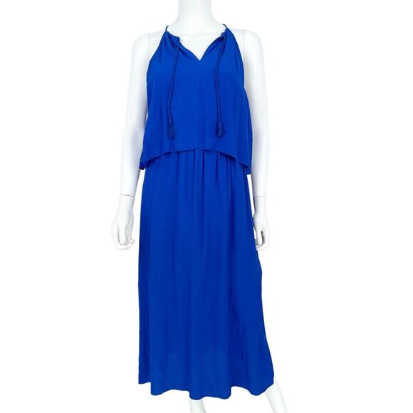 MADEWELL Dress Women Size 0 Maxi Deep V Sleeveless Flutter Spaghetti Strap - Picture 1 of 6